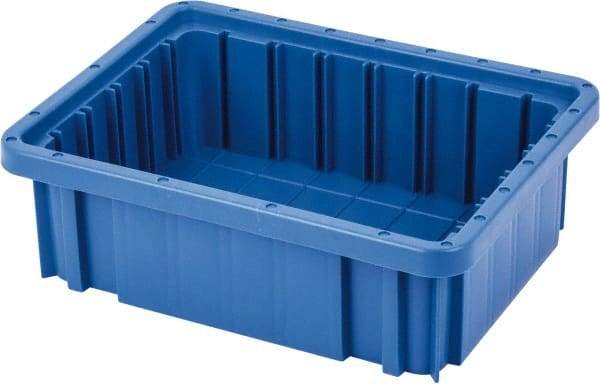 Quantum Storage - 50 Lb Load Capacity Blue Polypropylene Dividable Container - Stacking, 10.9" Long x 8.3" Wide x 3-1/2" High - USA Tool & Supply