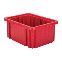 Quantum Storage - 50 Lb Load Capacity Red Polypropylene Dividable Container - Stacking, 10.9" Long x 8.3" Wide x 5" High - USA Tool & Supply