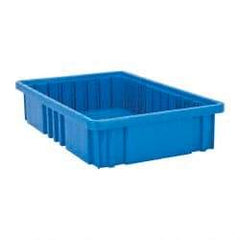 Quantum Storage - 75 Lb Load Capacity Blue Polypropylene Dividable Container - Stacking, 16-1/2" Long x 10.9" Wide x 3-1/2" High - USA Tool & Supply