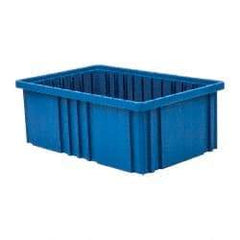 Quantum Storage - 75 Lb Load Capacity Blue Polypropylene Dividable Container - Stacking, 16-1/2" Long x 10.9" Wide x 6" High - USA Tool & Supply