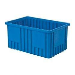 Quantum Storage - 75 Lb Load Capacity Blue Polypropylene Dividable Container - Stacking, 16-1/2" Long x 10.9" Wide x 8" High - USA Tool & Supply