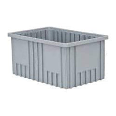 Quantum Storage - 75 Lb Load Capacity Gray Polypropylene Dividable Container - Stacking, 16-1/2" Long x 10.9" Wide x 8" High - USA Tool & Supply