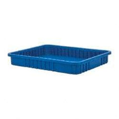 Quantum Storage - 100 Lb Load Capacity Blue Polypropylene Dividable Container - Stacking, 22-1/2" Long x 17-1/2" Wide x 3" High - USA Tool & Supply