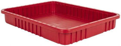 Quantum Storage - 100 Lb Load Capacity Red Polypropylene Dividable Container - Stacking, 22-1/2" Long x 17-1/2" Wide x 3" High - USA Tool & Supply