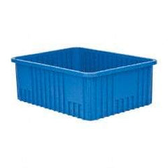 Quantum Storage - 100 Lb Load Capacity Blue Polypropylene Dividable Container - Stacking, 22-1/2" Long x 17-1/2" Wide x 8" High - USA Tool & Supply