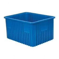 Quantum Storage - 100 Lb Load Capacity Blue Polypropylene Dividable Container - Stacking, 22-1/2" Long x 17-1/2" Wide x 12" High - USA Tool & Supply