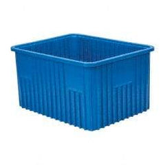 Quantum Storage - 100 Lb Load Capacity Blue Polypropylene Dividable Container - Stacking, 22-1/2" Long x 17-1/2" Wide x 12" High - USA Tool & Supply