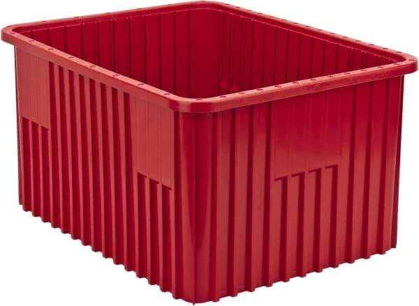 Quantum Storage - 100 Lb Load Capacity Red Polypropylene Dividable Container - Stacking, 22-1/2" Long x 17-1/2" Wide x 12" High - USA Tool & Supply