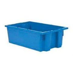 Quantum Storage - 75 Lb Load Capacity Blue Polyethylene Tote Container - Stacking, Nesting, 18" Long x 11" Wide x 6" High - USA Tool & Supply