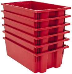 Quantum Storage - 75 Lb Load Capacity Red Polyethylene Tote Container - Stacking, Nesting, 18" Long x 11" Wide x 6" High - USA Tool & Supply