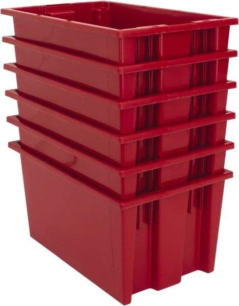 Quantum Storage - 75 Lb Load Capacity Red Polyethylene Tote Container - Stacking, Nesting, 18" Long x 11" Wide x 9" High - USA Tool & Supply