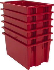 Quantum Storage - 75 Lb Load Capacity Red Polyethylene Tote Container - Stacking, Nesting, 18" Long x 11" Wide x 9" High - USA Tool & Supply