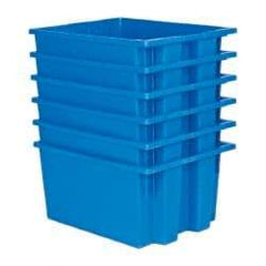 Quantum Storage - 75 Lb Load Capacity Blue Polyethylene Tote Container - Stacking, Nesting, 19-1/2" Long x 15-1/2" Wide x 10" High - USA Tool & Supply