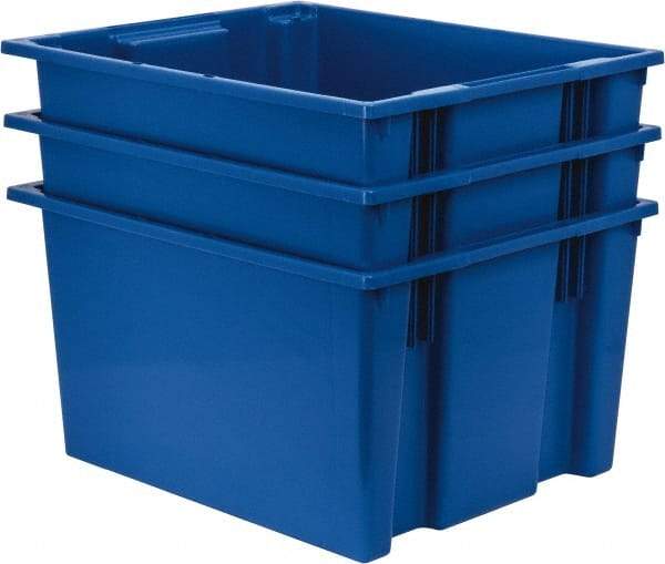 Quantum Storage - 100 Lb Load Capacity Blue Polyethylene Tote Container - Stacking, Nesting, 23-1/2" Long x 19-1/2" Wide x 13" High - USA Tool & Supply