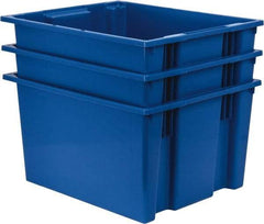 Quantum Storage - 100 Lb Load Capacity Blue Polyethylene Tote Container - Stacking, Nesting, 23-1/2" Long x 19-1/2" Wide x 13" High - USA Tool & Supply