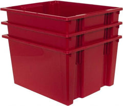 Quantum Storage - 100 Lb Load Capacity Red Polyethylene Tote Container - Stacking, Nesting, 23-1/2" Long x 19-1/2" Wide x 13" High - USA Tool & Supply