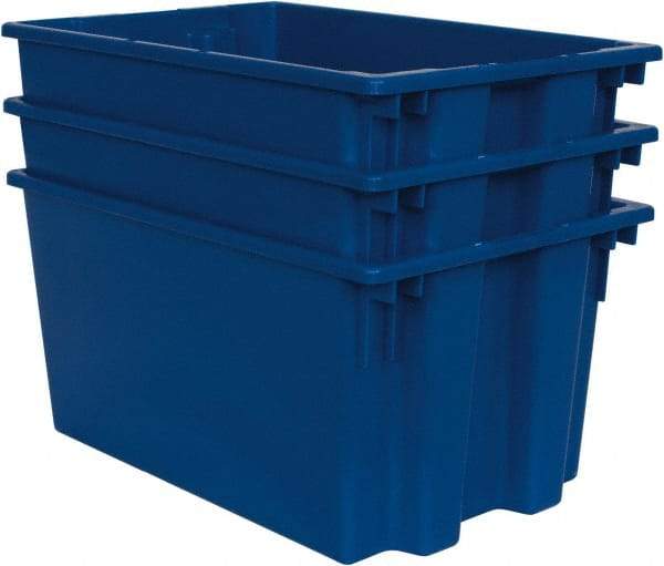 Quantum Storage - 100 Lb Load Capacity Blue Polyethylene Tote Container - Stacking, Nesting, 23-1/2" Long x 15-1/2" Wide x 12" High - USA Tool & Supply