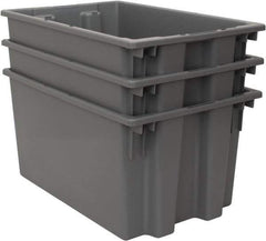 Quantum Storage - 100 Lb Load Capacity Gray Polyethylene Tote Container - Stacking, Nesting, 23-1/2" Long x 15-1/2" Wide x 12" High - USA Tool & Supply