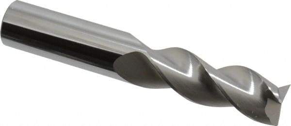 SGS - 5/8", 1-5/8" LOC, 5/8" Shank Diam, 3-3/4" OAL, 3 Flute, Solid Carbide Square End Mill - Single End, Uncoated, Spiral Flute, 38° Helix, Right Hand Cut, Right Hand Flute, Series 43 - USA Tool & Supply