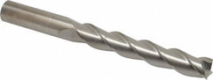 SGS - 5/8", 3-3/4" LOC, 5/8" Shank Diam, 6" OAL, 3 Flute, Solid Carbide Square End Mill - Single End, Uncoated, Spiral Flute, 38° Helix, Right Hand Cut, Right Hand Flute, Series 43 - USA Tool & Supply