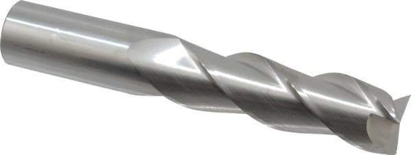 SGS - 1", 3-1/4" LOC, 1" Shank Diam, 6" OAL, 3 Flute, Solid Carbide Square End Mill - Single End, Uncoated, Spiral Flute, 38° Helix, Right Hand Cut, Right Hand Flute, Series 43 - USA Tool & Supply