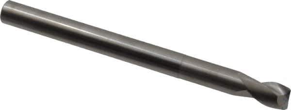 SGS - 1/2", 5/8" LOC, 1/2" Shank Diam, 6" OAL, 2 Flute, Solid Carbide Square End Mill - Single End, Uncoated, Spiral Flute, 35° Helix, Centercutting, Right Hand Cut, Right Hand Flute, Series 47E - USA Tool & Supply