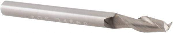 SGS - 3/16", 9/16" LOC, 3/16" Shank Diam, 2" OAL, 2 Flute, Solid Carbide Square End Mill - Single End, TiB2 Finish, Spiral Flute, 35° Helix, Centercutting, Right Hand Cut, Right Hand Flute, Series 47 - USA Tool & Supply