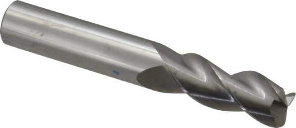 SGS - 1/2", 3 Flute, Single End, Solid Carbide, 0.09" Corner Radius End Mill - 3-1/4" OAL, 38° Helix, Right Hand Flute, 1-1/4" LOC, Right Hand Cut - USA Tool & Supply