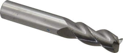 SGS - 1/2", 3 Flute, Single End, Solid Carbide, 0.09" Corner Radius End Mill - 3-1/4" OAL, 38° Helix, Right Hand Flute, 1-1/4" LOC, Right Hand Cut - USA Tool & Supply