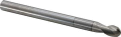 SGS - 1/2" Diam, 5/8" LOC, 2 Flute Solid Carbide Ball End Mill - TiB2 Finish, Single End, 6" OAL, 1/2" Shank Diam, Spiral Flute - USA Tool & Supply