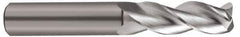 SGS - 3/8", 3 Flute, Single End, Solid Carbide, 0.01" Corner Radius End Mill - 2-1/2" OAL, 38° Helix, Right Hand Flute, 1" LOC, Right Hand Cut - USA Tool & Supply