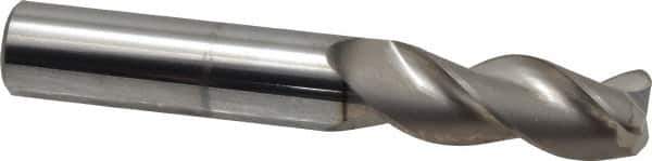 SGS - 1/2", 3 Flute, Single End, Solid Carbide, 0.09" Corner Radius End Mill - 3-1/4" OAL, 38° Helix, Right Hand Flute, 1-1/4" LOC, Right Hand Cut - USA Tool & Supply
