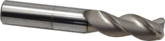 SGS - 1/2", 3 Flute, Single End, Solid Carbide, 0.09" Corner Radius End Mill - 3-1/4" OAL, 38° Helix, Right Hand Flute, 1-1/4" LOC, Right Hand Cut - USA Tool & Supply