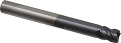 SGS - 1/2", 4 Flute, Single End, Solid Carbide, 0.04" Corner Radius End Mill - 4-1/2" OAL, Right Hand Flute, 5/8" LOC, Right Hand Cut, 2-1/4" Extended Reach - USA Tool & Supply