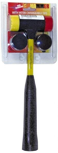 NUPLA - 1 Lb Head 1-1/2" Face Nylon Soft Face Hammer - 12-1/4" OAL, Fiberglass Handle - USA Tool & Supply