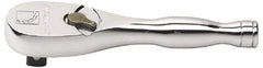 GearWrench - 3/8" Drive Pear Head Ratchet - Chrome Finish, 6-3/4" OAL, 60 Gear Teeth, Full Polished Handle, Flat Sealed Head - USA Tool & Supply