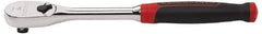 GearWrench - 1/2" Drive Pear Head Ratchet - Chrome Finish, 14" OAL, 60 Gear Teeth, Cushion Grip Handle, Flat Sealed Head - USA Tool & Supply