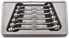 GearWrench - 6 Piece, 9mm x 11mm to 19mm x 21mm, 6 Point Flare Nut Wrench Set - Metric Measurement Standard, Full Polish Finish, Comes in Molded Tray - USA Tool & Supply