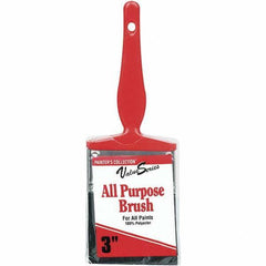 Rubberset - 3" Flat Synthetic Trim Brush - Plastic Thin Kaiser Handle - USA Tool & Supply