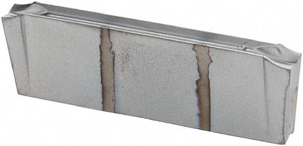Iscar - DGR JS IC308 Grade, 0.0866" Cutting Width, Carbide Cutoff Insert - 6° Right Hand Lead Angle, 0.0008" Cnr Rad, TiCN Coated, Double End - USA Tool & Supply