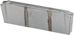 Iscar - DGR JS IC308 Grade, 0.0866" Cutting Width, Carbide Cutoff Insert - 6° Right Hand Lead Angle, 0.0008" Cnr Rad, TiCN Coated, Double End - USA Tool & Supply