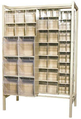 Quantum Storage - 3,000 Lb Capacity, 26" Deep x 48" Wide x 67" High, Steel Pick Rack - 28 White Polystyrene Bins - USA Tool & Supply
