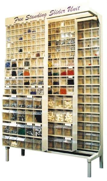 Quantum Storage - 3,000 Lb Capacity, 16" Deep x 48" Wide x 67" High, Steel Pick Rack - 28 Gray Polystyrene Bins - USA Tool & Supply