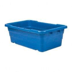 Quantum Storage - 100 Lb Load Capacity Blue Polypropylene Cross-Stack Container - Stacking, 25.1" Long x 16" Wide x 8-1/2" High - USA Tool & Supply