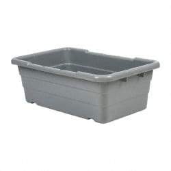 Quantum Storage - 100 Lb Load Capacity Gray Polypropylene Cross-Stack Container - Stacking, 25.1" Long x 16" Wide x 8-1/2" High - USA Tool & Supply