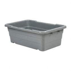 Quantum Storage - 100 Lb Load Capacity Gray Polypropylene Cross-Stack Container - Stacking, 25.1" Long x 16" Wide x 8-1/2" High - USA Tool & Supply