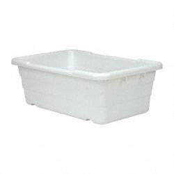 Quantum Storage - 100 Lb Load Capacity White Polypropylene Cross-Stack Container - Stacking, 25.1" Long x 16" Wide x 8-1/2" High - USA Tool & Supply