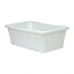 Quantum Storage - 100 Lb Load Capacity White Polypropylene Cross-Stack Container - Stacking, 25.1" Long x 16" Wide x 8-1/2" High - USA Tool & Supply