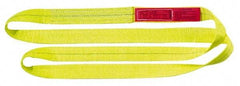 Lift-All - 20' Long x 1" Wide, 6,200 Lb Vertical Capacity, 2 Ply, Polyester Web Sling - 4,900 Lb Choker Capacity, Yellow - USA Tool & Supply