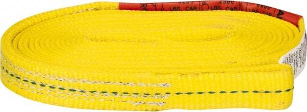 Lift-All - 10' Long x 1" Wide, 3,200 Lb Vertical Capacity, 1 Ply, Polyester Web Sling - 2,500 Lb Choker Capacity, Yellow - USA Tool & Supply